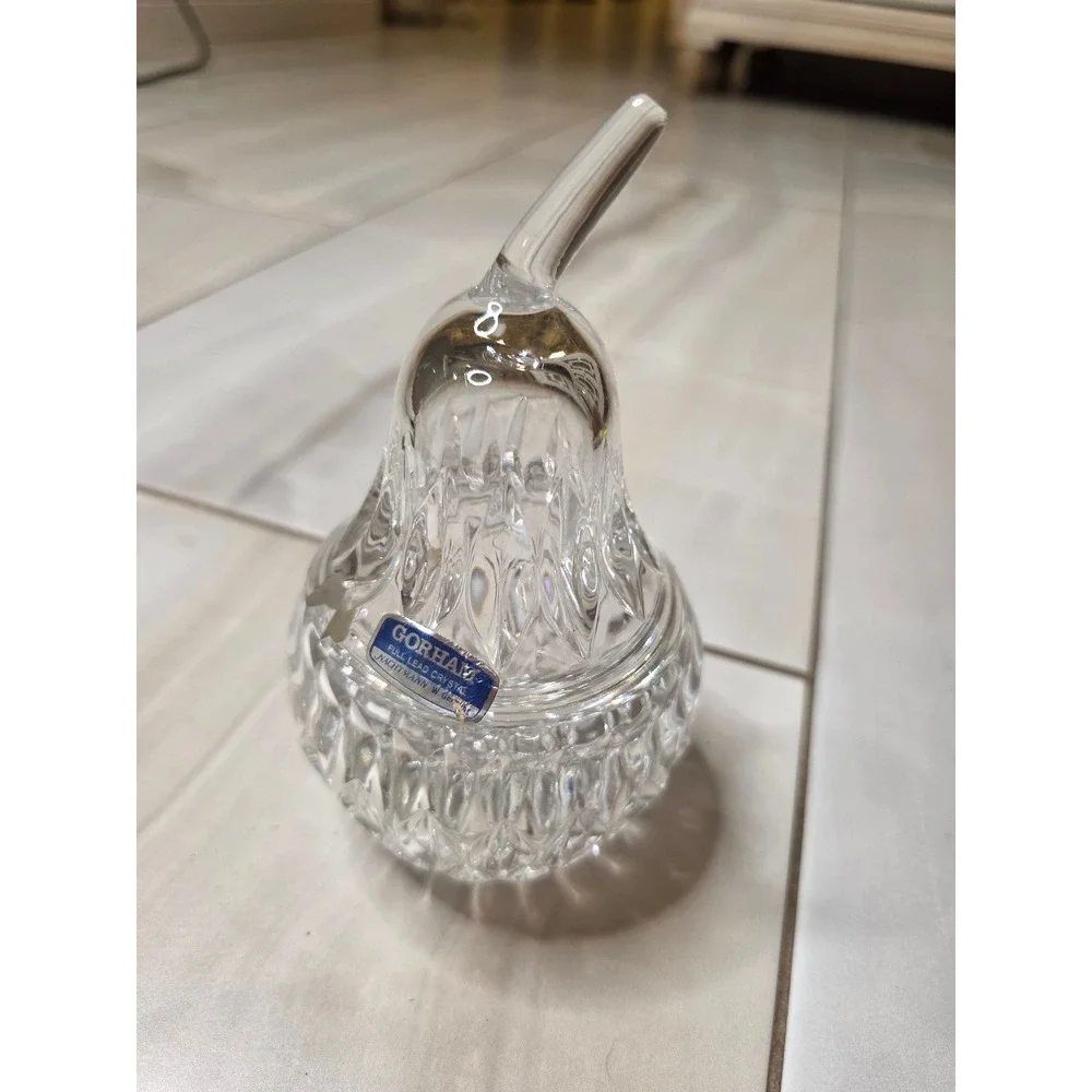 Gorham Full Lead Crystal Pear Trinket Box Nachtmann‎ West Germany Cut Glass Dish